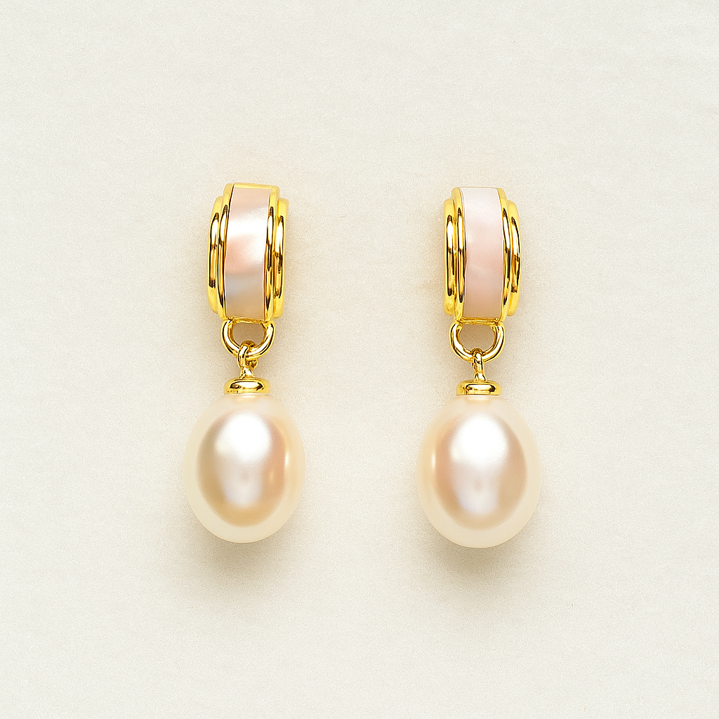 Natural Freshwater Pearl Drop Earrings
