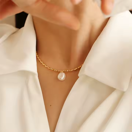 Choker Rice Beads Real Freshwater Pearl Necklace