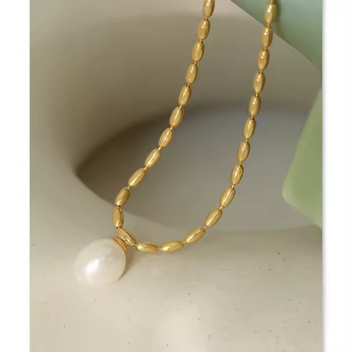 Choker Rice Beads Real Freshwater Pearl Necklace