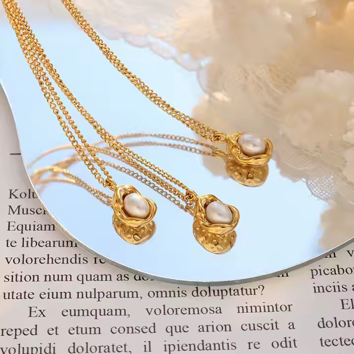 Freshwater Pearl Necklace 18k Gold Plated