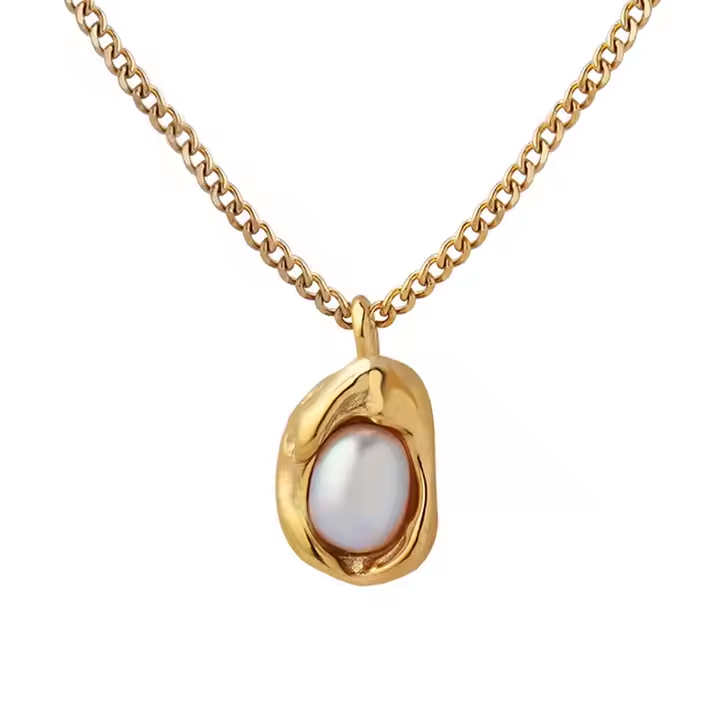 Freshwater Pearl Necklace 18k Gold Plated