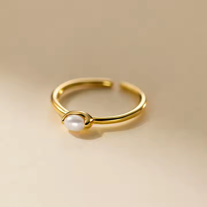 Open Natural Baroque Pearl Ring