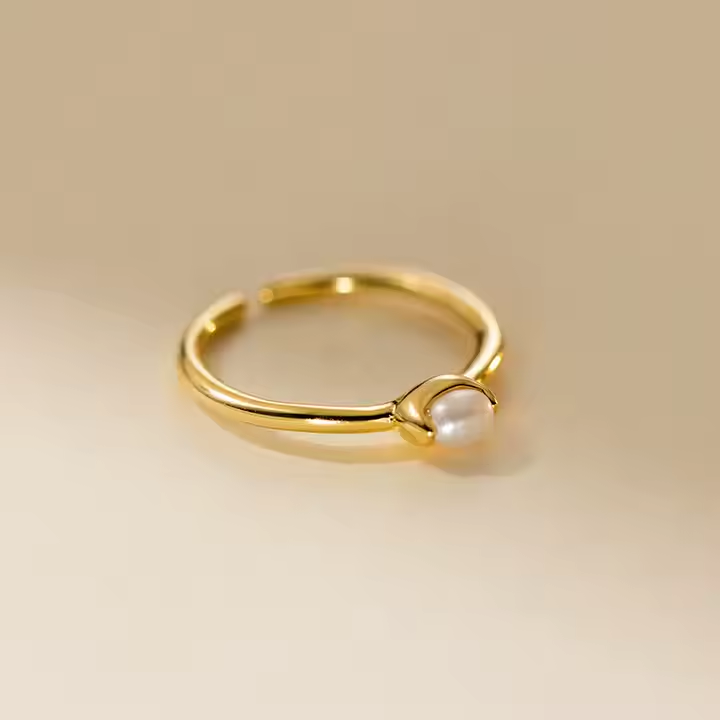 Open Natural Baroque Pearl Ring