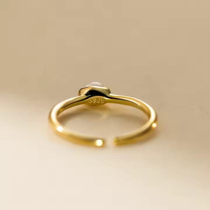 Open Natural Baroque Pearl Ring